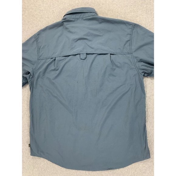 REI Nylon UPF 50+ Solid Breathable Button Down Shirt (Men's Large) Blue - Picture 11 of 11